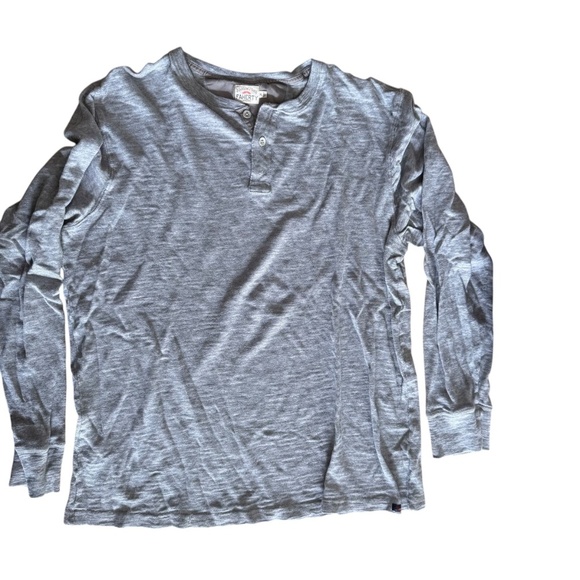 Faherty Cloud Cotton Long-Sleeve Henley Mens Size XL White & Gray Heather - Picture 2 of 10